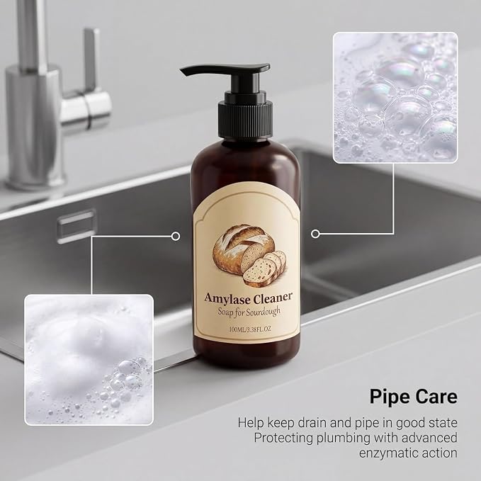 Dough Dissolve Soap for Sourdough, Dough Cleaner Soap for Sourdough, Sourdough & Baking Mess, Reduces the Need for Scrubbing and Soaking, for Kitchen of Bowls, Pots, Utensils (1 pc)