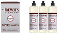 Mrs. Meyer’s Clean Day Dryer Sheets, Lavender Scent (Pack of 80) and Mrs. Meyer´s Clean Day Dish Soap, Lavender, 16 Fl Oz, 3 Ct