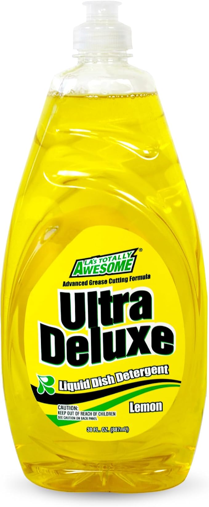 La's Totally Awesome Dish Soap Liquid – Lemon Scent (30 fl oz, Pack of 3) – Grease-Fighting Dishwashing Liquid from Awesome Cleaner Brand