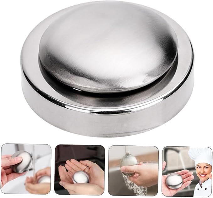 STOBAZA 2sets Stainless Steel Soap Bar for Odor Removal Kitchen Tool to Eliminate Fish Garlic and Onion Smells for Use Easy to Clean and Rustproof