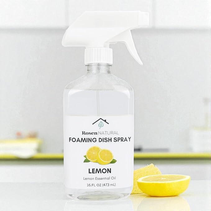 Natural Lemon Foaming Dish Spray, Powerful Foaming Action, 16 fl oz, 5 Scent (Lemon)