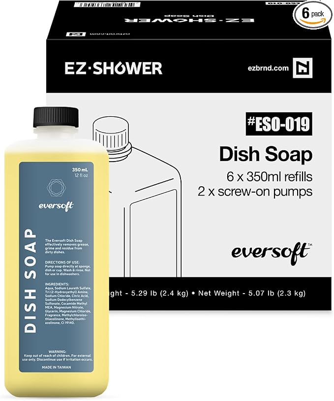 Eversoft Dish Soap Refill Cartridge, Pack of 6 x 350ml (12.0 oz), ESO-019P