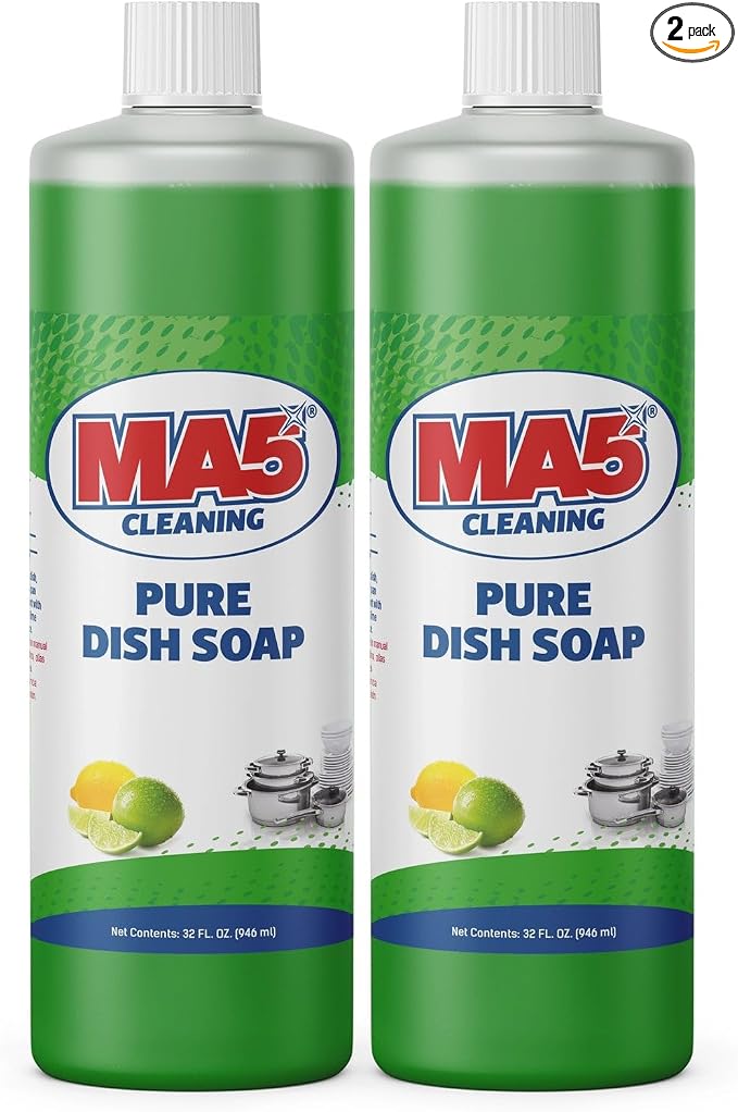MA5X CLEANING Pure Liquid Dish Soap, 32oz | Pack of 2