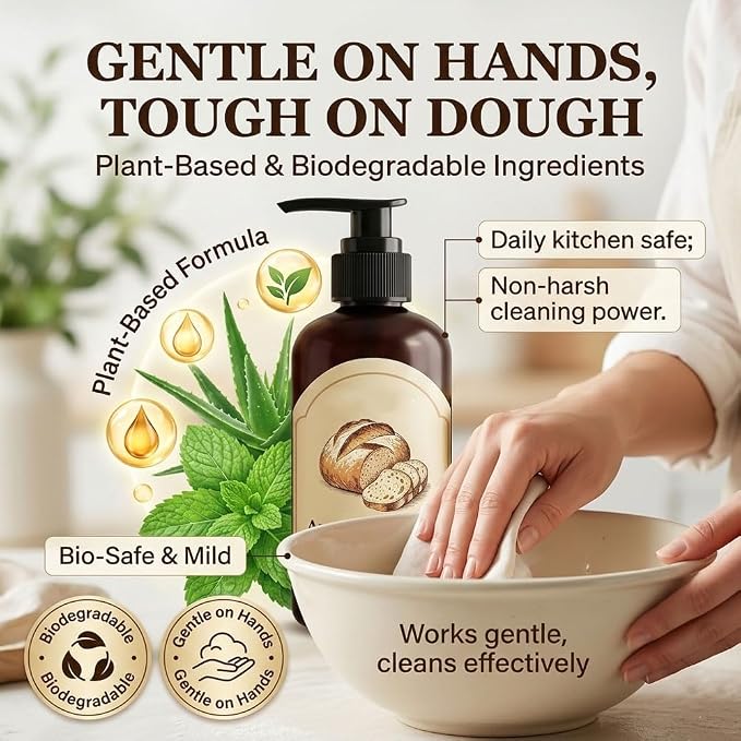 Dough Dissolve Soap for Sourdough, Dough Dissolve - Doughs Dissolves Soap, Sourdough Cleaner, Reduces The Need for Scrubbing and Soaking, for Kitchen of Bowls, Pots, Utensils (2 pcs)