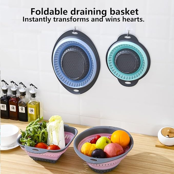 Collapsible Colander and Strainer, Silicone Strainer Colanders & Food Strainers - Image 6