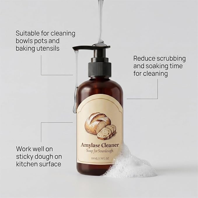Dough Dissolve Soap for Sourdough, Dough Cleaner Soap for Sourdough, Sourdough & Baking Mess, Reduces the Need for Scrubbing and Soaking, for Kitchen of Bowls, Pots, Utensils (1 pc)