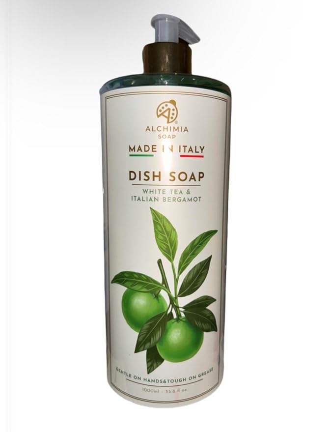 WHITE TEA & ITALIAN BERGAMOT DISH SOAP MADE IN ITALY 1000ML/ 33.8FL.OZ (PACK OF 1)
