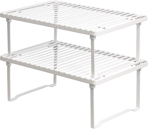 Amazon Basics Space-Saving Stackable Metal Kitchen Cabinet Organizer Shelves by AmazonBasics