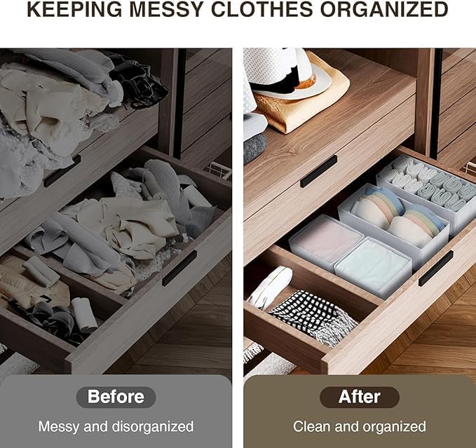 DIMJ Drawer Organizers Clothes, Fabric Closet Organizers and Storage, Shallow - Image 7
