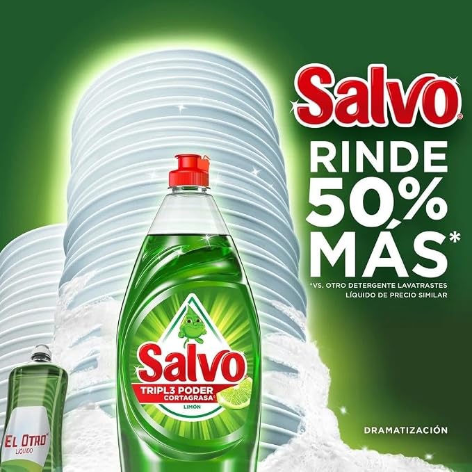 SALVO Limón Liquid Dish Soap, 215ml, 5 Pack