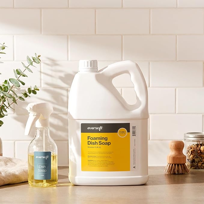 EZbrnd Eversoft Foaming Dish Soap Gallon Refill, 4 x 1gallon, Yuzu Scent