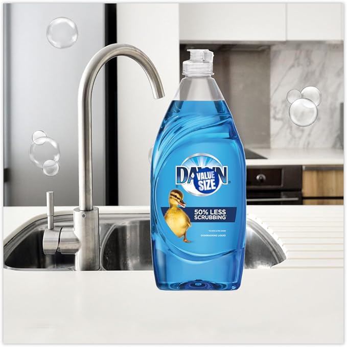 Dawn Ultra Liquid Dish Soap Degreaser, Original Scent, 38 Fl Oz bundled with Heavy Duty Scotch Brite Sponge