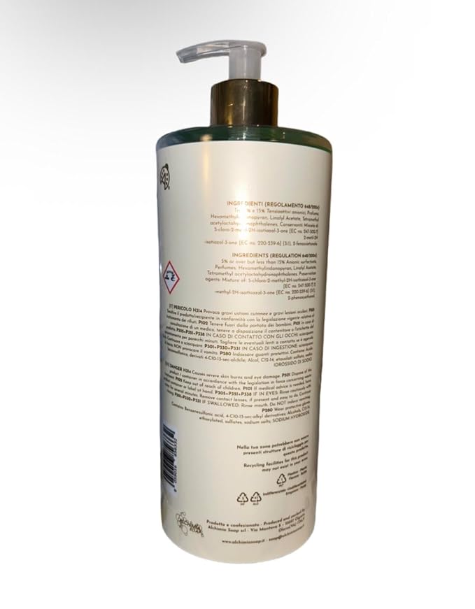 WHITE TEA & ITALIAN BERGAMOT DISH SOAP MADE IN ITALY 1000ML/ 33.8FL.OZ (PACK OF 1)