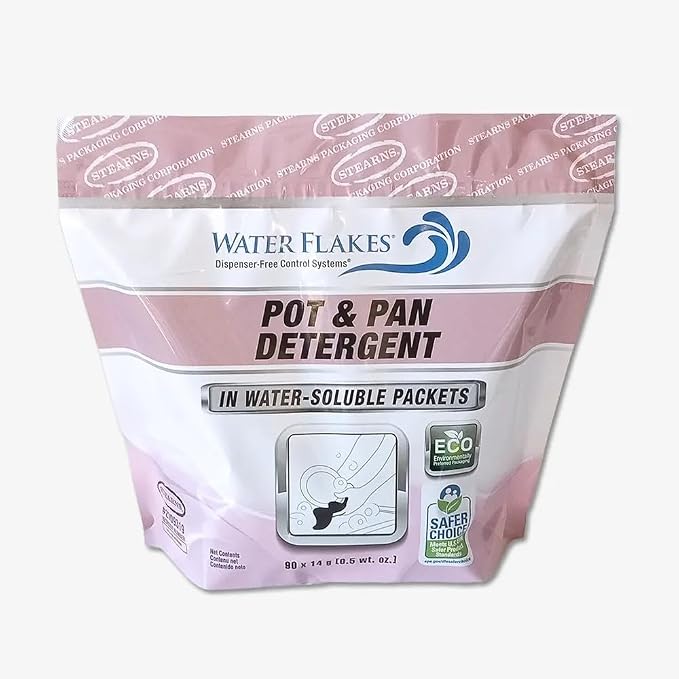 Stearns Water Flakes Pot & Pan Detergent in Premeasured Packets (2 Pails per Case; 90-0.5 oz. Packets per Pail)