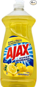 Ajax Super Degreaser Dish Liquid, Lemon, 28 Ounce -Pack of 4