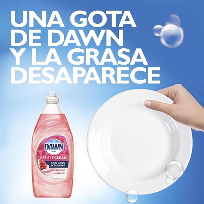Dawn Ultra Gentle Clean 2x Grease Cleaning Power Dish washing Liquid, Pomegranate Rosewater Scent 16.2 oz
