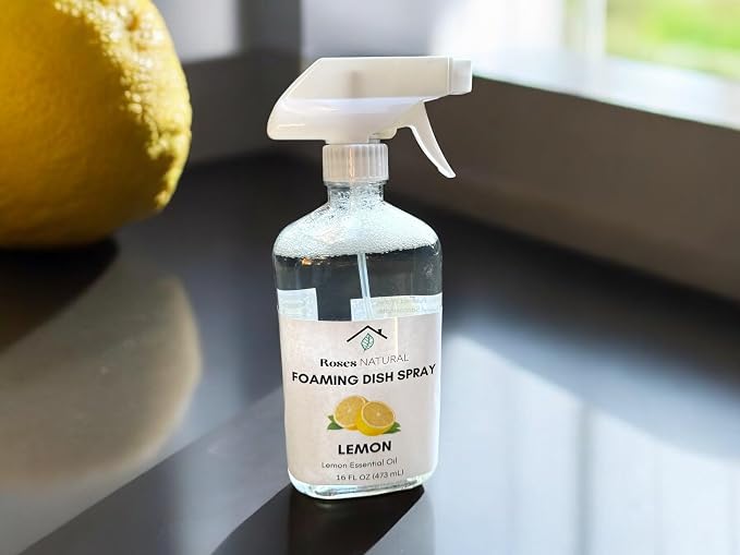 Natural Lemon Foaming Dish Spray, Powerful Foaming Action, 16 fl oz, 5 Scent (Lemon)