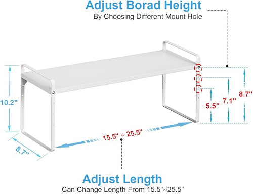 15.5 to 25.5 Inch Expandable Kitchen Cabinet Organizer Shelf, 30 LBS Heavy Duty - Image 2