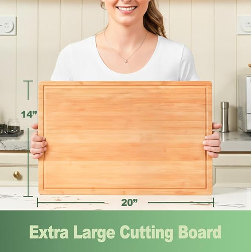 Allsum 20x14" Extra Large Bamboo Cutting Boards - Image 2