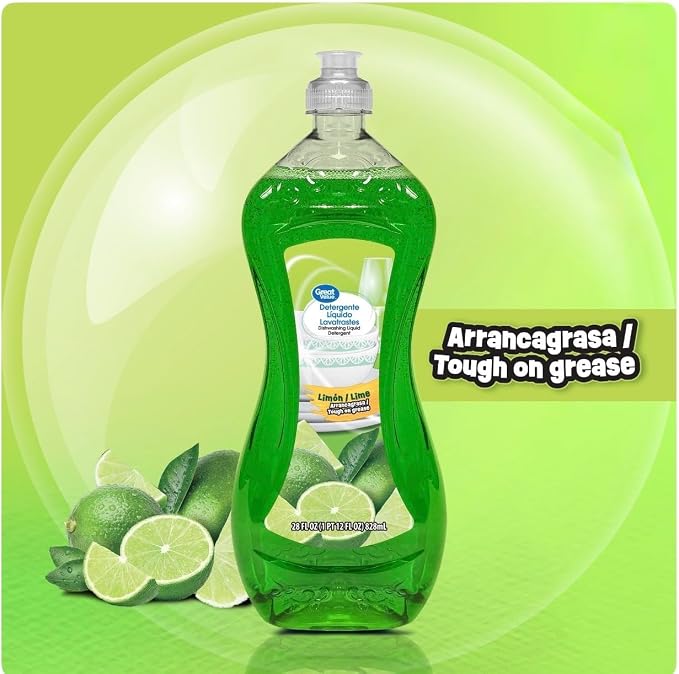 Dish Washing Liquid Detergent, Limon/Lime Scent, 28 fl oz