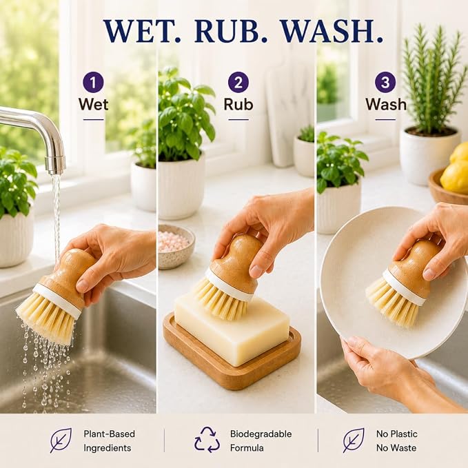 KELEBS 2 Dish Soap Bars | Lavender Essential Oil Formula | Natural & Organic Ingredients | Gentle on Hands | For Plant-Based Kitchens & Light Dishwashing | Biodegradable | No Overpour | Value Pack