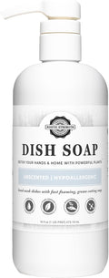 Rustic Strength Natural Dish Soap, Unscented, 16 oz | High-Lathering, Concentrated, Biodegradable Plant-Based Formula,Cuts Grease,