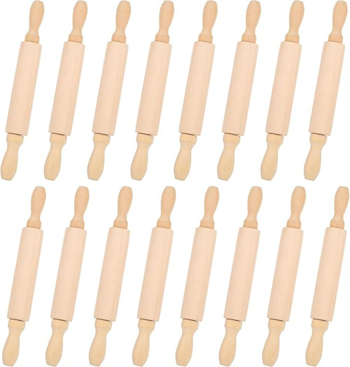16 Pcs 8 Inch Mini Wooden Rolling Pins Small Wood Rolling Pin Wooden Roller by Unknown