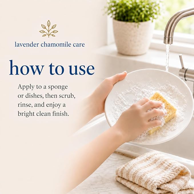 Ginger Lily Farms Botanicals Plant-Based Liquid Dish Soap, Concentrated Formula with Max Grease Cleaning Power, Cruelty-Free, Lavender Chamomile Scent, 1 Gallon (Pack of 4)