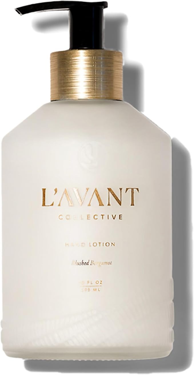 L'AVANT Collective The Sink-Side Care Duo, Natural Luxury Dish Soap 16 Fl Oz with Moisturizing Hand Lotion 10 Fl Oz, Plant-Based Formulas in Refillable Glass Pump Bottles, Blushed Bergamot