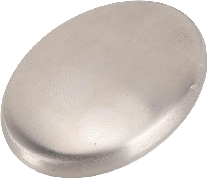 Stainless Steel Soap, Premium 304 Food Grade Odor Eliminator Bar for Kitchen Hands Fishermen Chefs 6.5x5cm