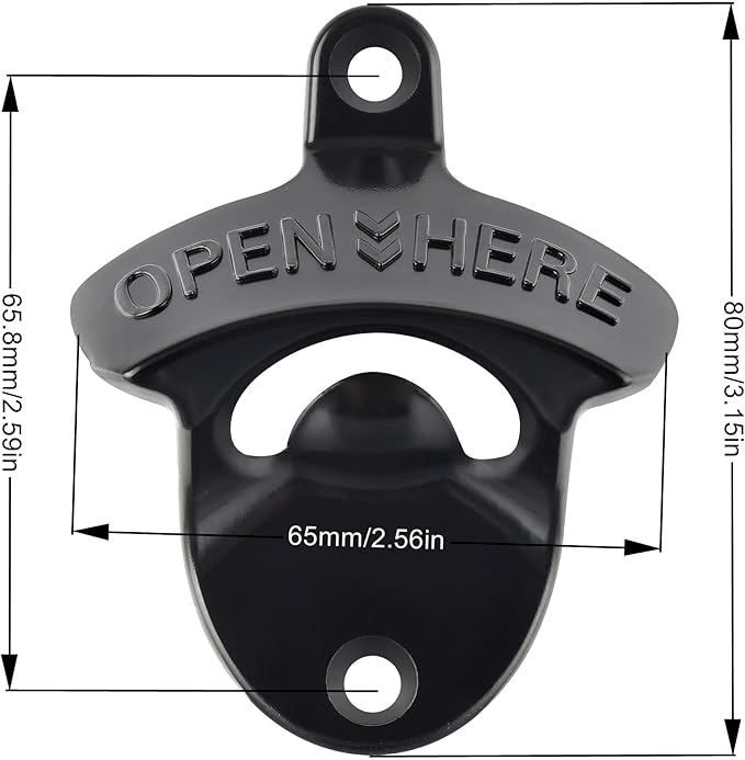 15 Packs Classic Beer Top Opener Wall Mounted Black Screw in Bottle Cap Opener - Image 6