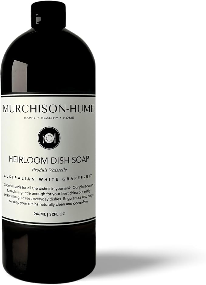 Murchison-Hume Heirloom Dish Soap Refill | Plant-Based Dishwashing Liquid | Tough on Grease | Gentle on Hands | Non-Toxic | Safe for Fine China | Australian White Grapefruit | 32 fl oz