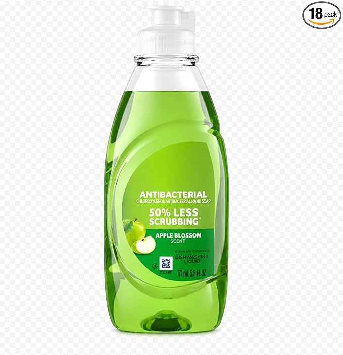 Liquid Dish Soap, Apple Blossom Scent, Dishwashing Liquid, Grease Cleaning Formula, 5.8 fl oz