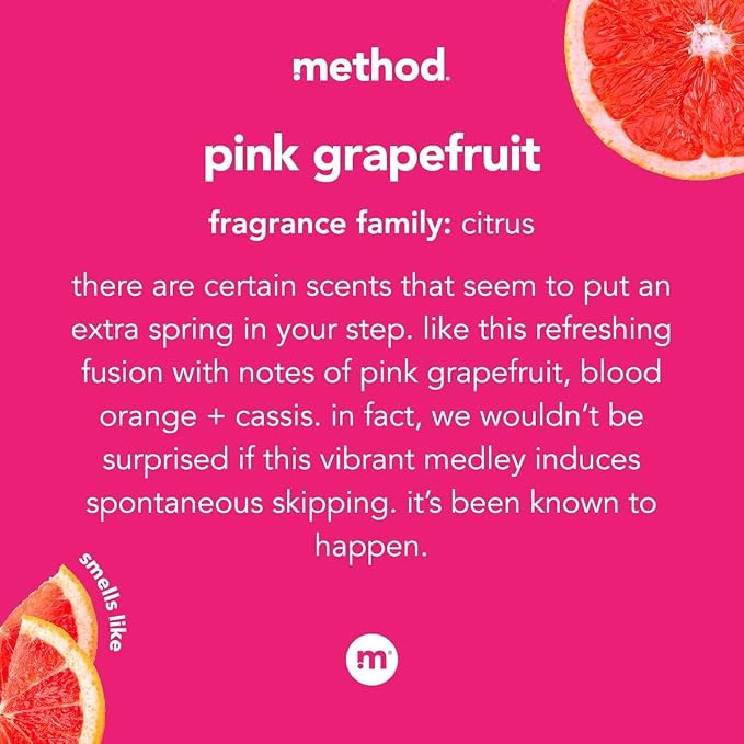 Method Dish Soap, Pink Grapefruit, 18 Ounce, Packaging May Vary (Pack of 6)