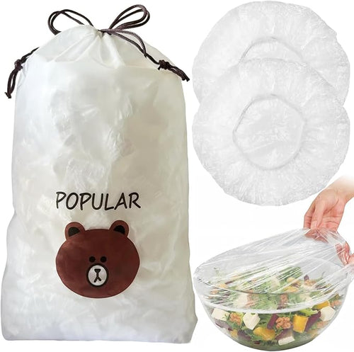 300pcs Plastic Bowl Covers Food Cover, Food Fresh Keeping Bags Elastic Reusable by Unknown