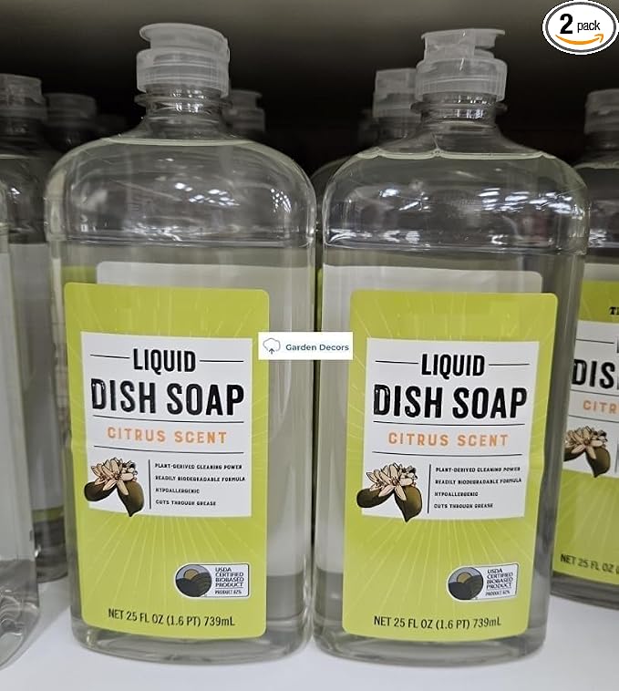 Trader Joe Liquid Dish Soap Citrus Scent 25fl oz 739ml (Two Bottles)
