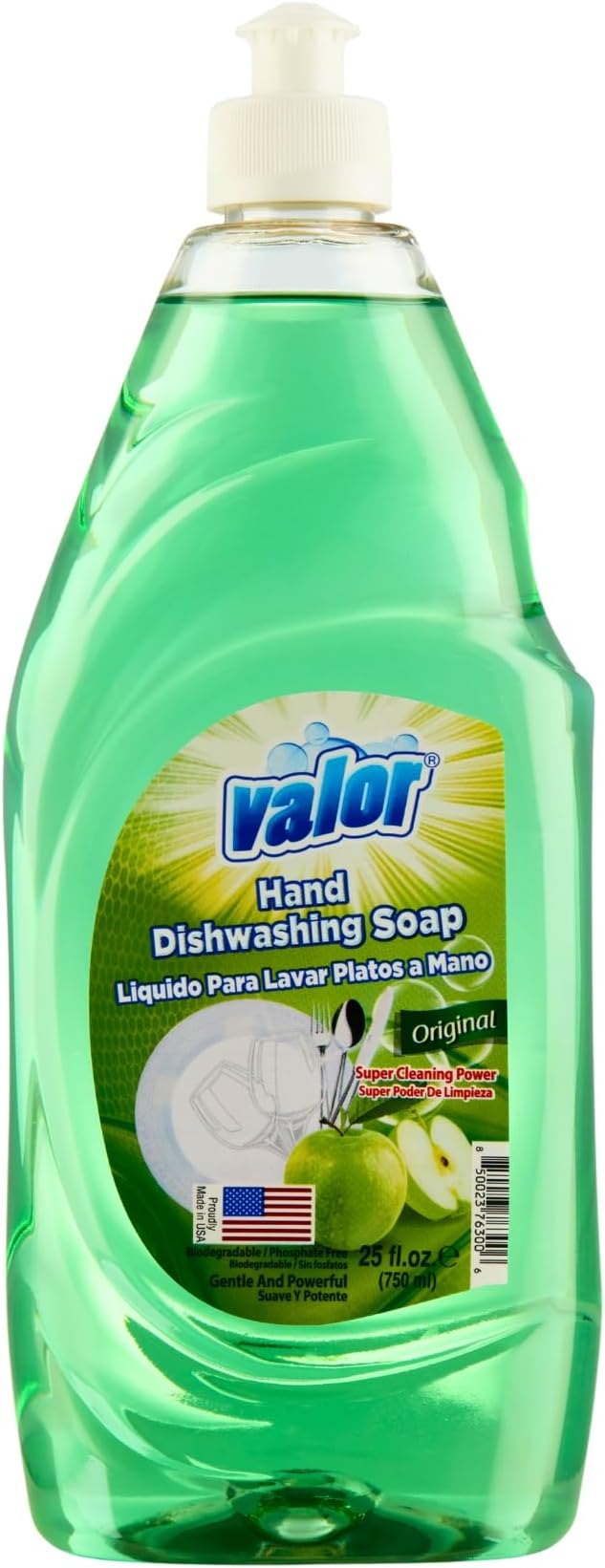 Valor Dishwashing Liquid, 25 fl oz – Dish Soap for Kitchen & Bathroom, Grease-Fighting, Gentle on Hands, Fast Rinse, Eco-Friendly Biodegradable Formula (25.5 oz (Pack of 1), Original)