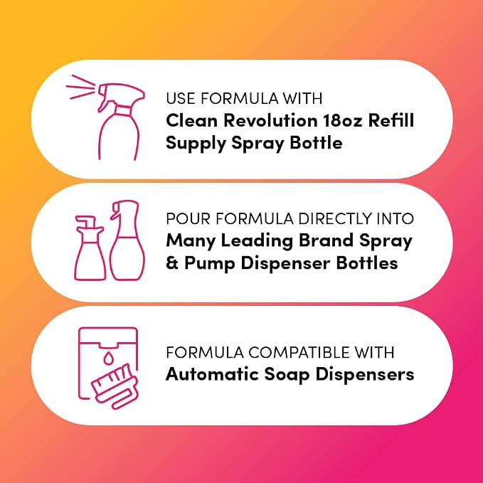 Clean Revolution SuperWash Dish Soap Spray 128oz Refill Supply Container, Ready to Use Formula, Citrus Fragrance, 1 Pack