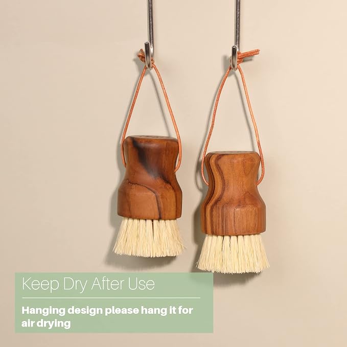 Teak Soap Dish & Dish Scrub Brush by HTB