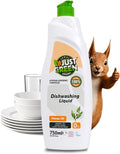 Dish Soap, Plant-Based Dishwashing Liquid, Non-Toxic, Hypoallergenic, EcoCert Certified, Vegan, Grease-Cutting, Orange Scent, 25.36 fl oz (750 ml)