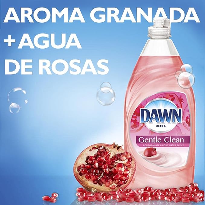 Dawn Ultra Gentle Clean 2x Grease Cleaning Power Dish washing Liquid, Pomegranate Rosewater Scent 16.2 oz