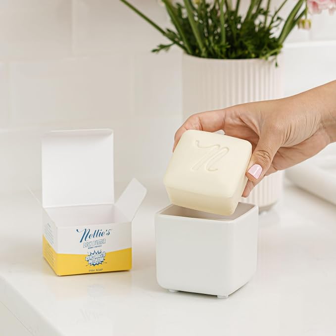 Nellie's Dish Butter Refill | Solid Dish Soap | Lemongrass Scent | 2 Pack | Phosphate-Free & Septic-Safe, Fits Nellie's Dish Butter Ceramic Container, Made in Canada