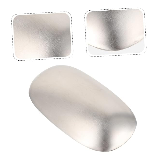 1pc Stainless Steel Odor Remover Soap Bar Kitchen Tool for Eliminating Garlic Fish and Onion Scents Durable and Dishwasher Safe Silver Soap for Cooking Odor Absorption