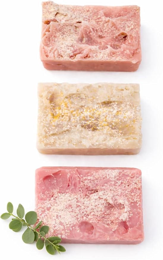Cherry Blossom & Hibiscus Dish Soap Bars 3 Pack-Natural Solid Dish Soap, Coconut & Castor Oil, Fragrance Oil, Mica- Eco-Friendly Zero-Waste Cleaning (3.2 oz Bars)