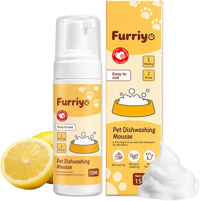 Pet Bowl Cleaner Foam, Dog & Cat Dish Soap for Bowls, Mats | Plant-Derived Formula, Rich Cleaning Foam, Daily Feeding Essentials
