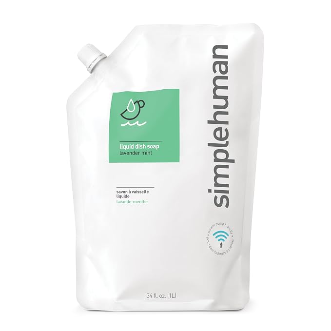 simplehuman Lavender Mint Dish Soap Refill Pouch, 34 Fl Oz.