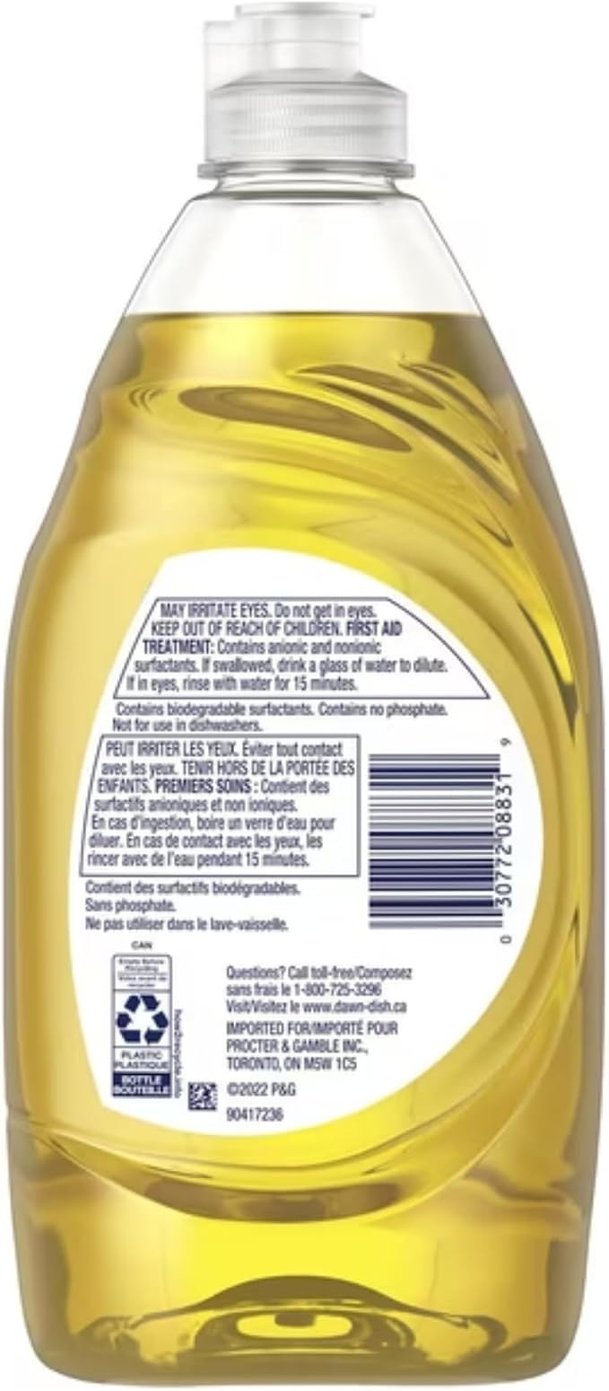 Dawn Ultra Oxi Dish Soap Dishwashing Liquid Lemon Scent 431ML-2 Ct
