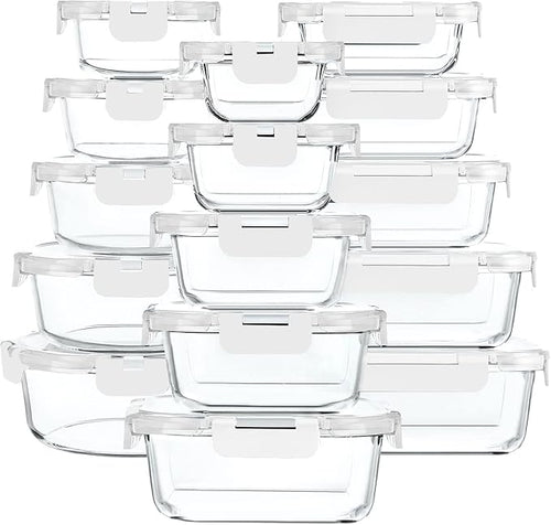 30 Pieces Glass Food Storage Containers by MMCIRCO