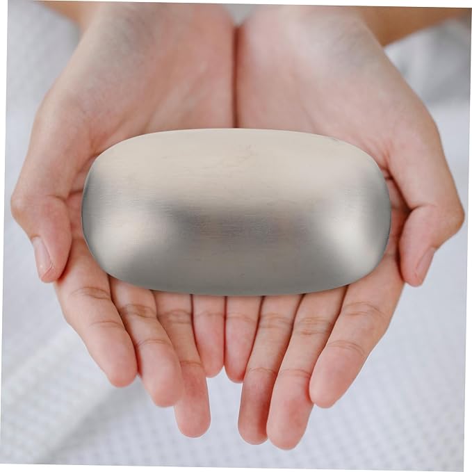 1pc Stainless Steel Odor Remover Soap Bar Kitchen Tool for Eliminating Garlic Fish and Onion Scents Durable and Dishwasher Safe Silver Soap for Cooking Odor Absorption