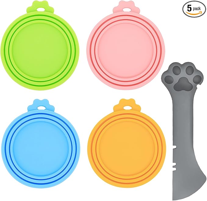Food Can Spoon & Lids, One Multi-Functional Opener Spatula, Cute Paw Shape Spoon by IVIA+PET